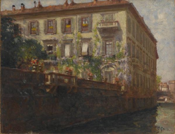 Giannino Grossi, Palazzo Silvestri, 1917, olio su tela, Milano, Museo di Milano.
