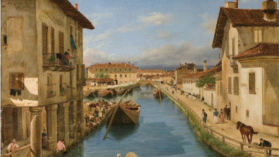 Canella Giuseppe, veduta del Naviglio di San Marco