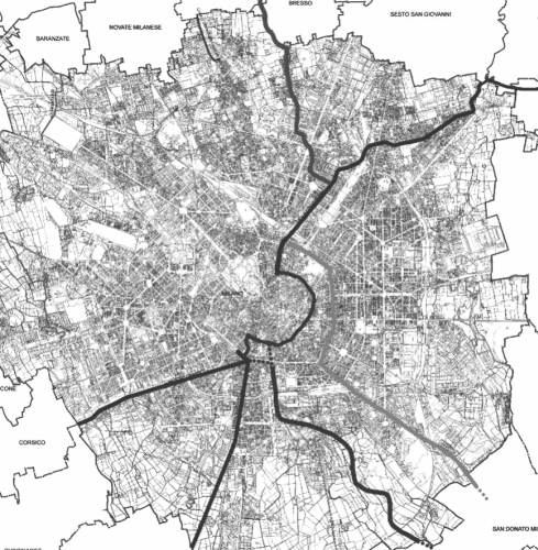 Milano, mappa dei Navigli con il Seveso, la Vettabbia e il Redefossi, 2014