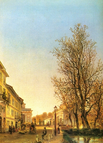Angelo Fermini, Fuori Porta Orientale, 1850circa, olio su tela, Milano, Museo di Milano.