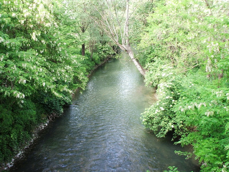 Il Canale Navile nei pressi del Parco di Villa Angeletti
