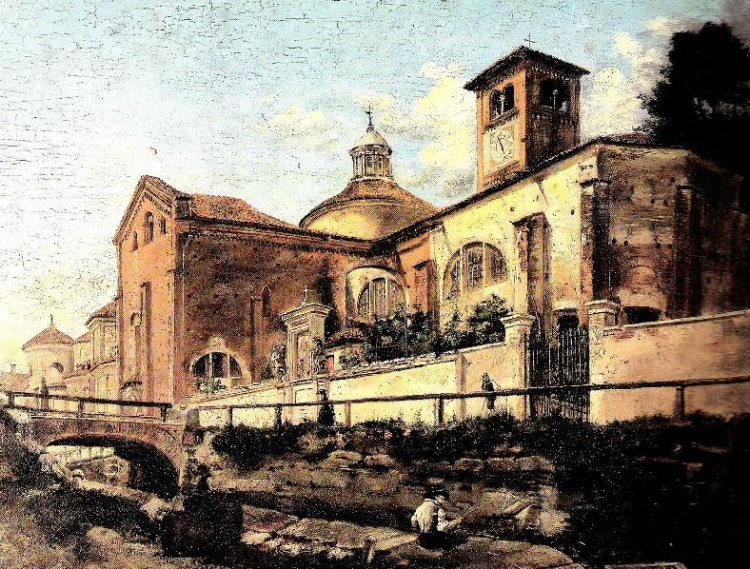 Carlo Pizzi, la Chiesa di San Marco e la strada di Fatebenefratelli, collezione privata