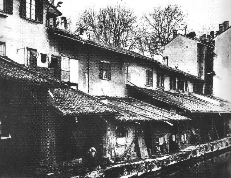 "Sciostre" sul Naviglio interno, abbattute nel 1908