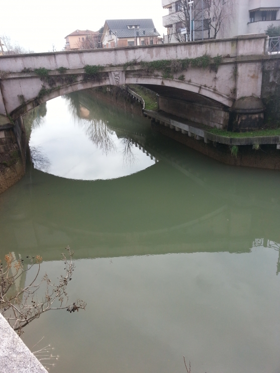 La Martesana: ponte di via Milano-via Restelli a Gorgonzola- 6-01-2014