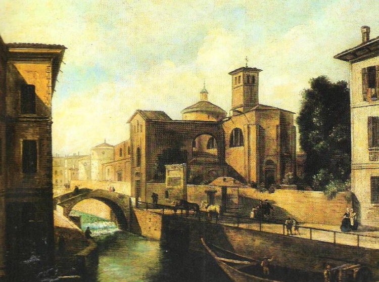 Ignoto, Il ponte Marcellino con la chiesa di San Marco, collezione privata