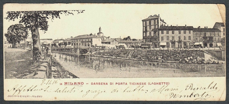 Cartolina della Darsena, 1916