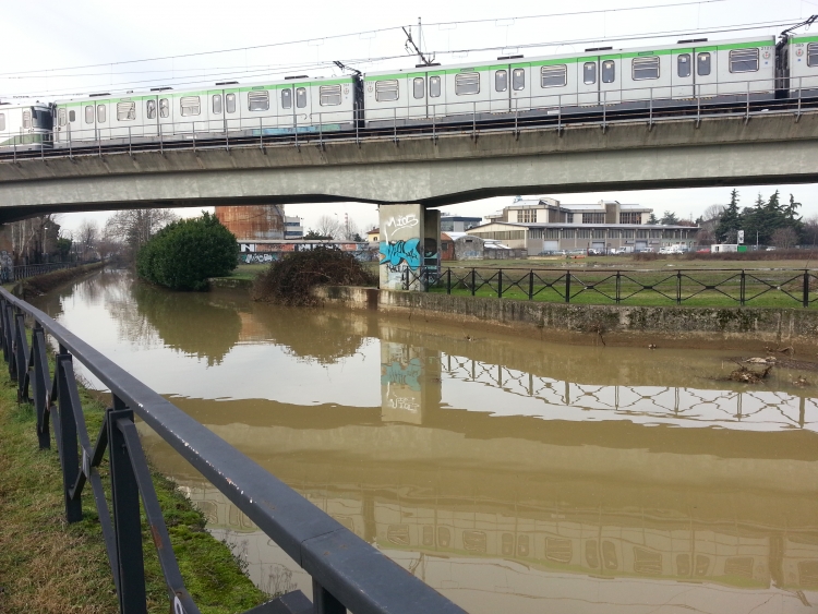 Martesana: il ponte della MM3 per Gessate - 6-01-2014