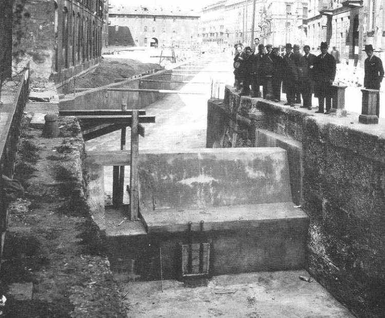 Darsena di San Marco, lavori di copertura, 1935