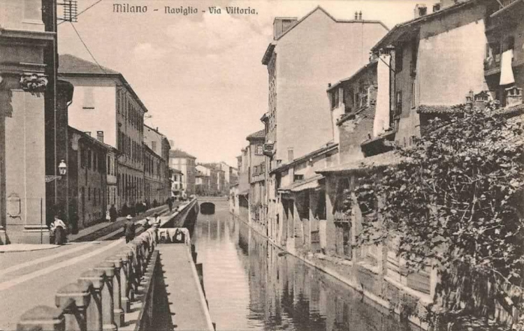 Via Edmondo De Amicis-Molino Delle Armi (già Via Vittoria) - da Foto Milano Sparita (Pagina Facebook)